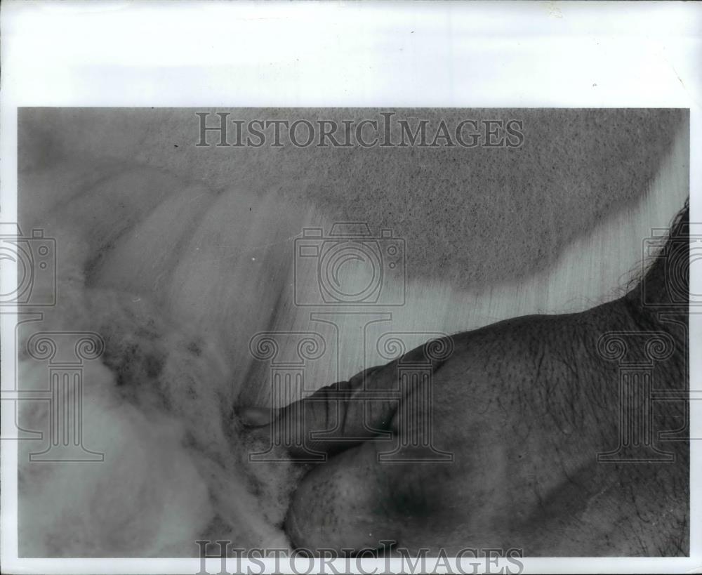 1968 Press Photo Constriction of wool fiber caused by Chemical Treatment, MD - Historic Images