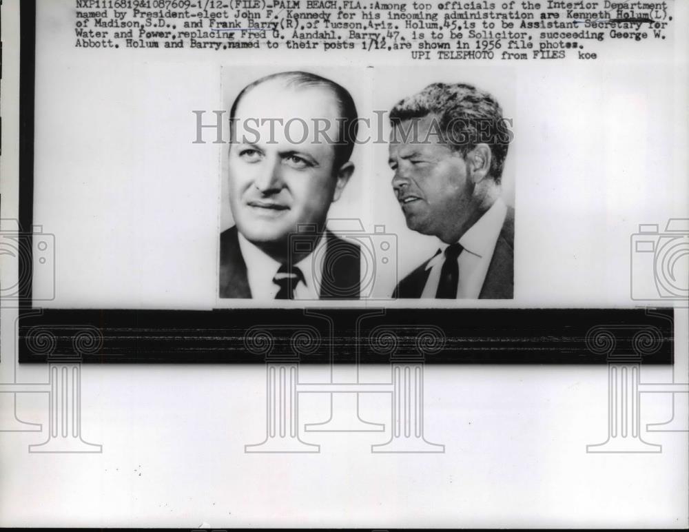 1961 Press Photo Kenneth Rolum of Madison SC & Frank Barry of Arizona - Historic Images