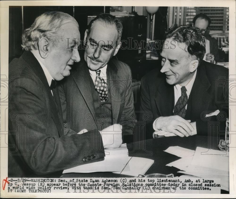 1950 Press Photo Secretary of the State Dean Acheson and his top lieutenant - Historic Images