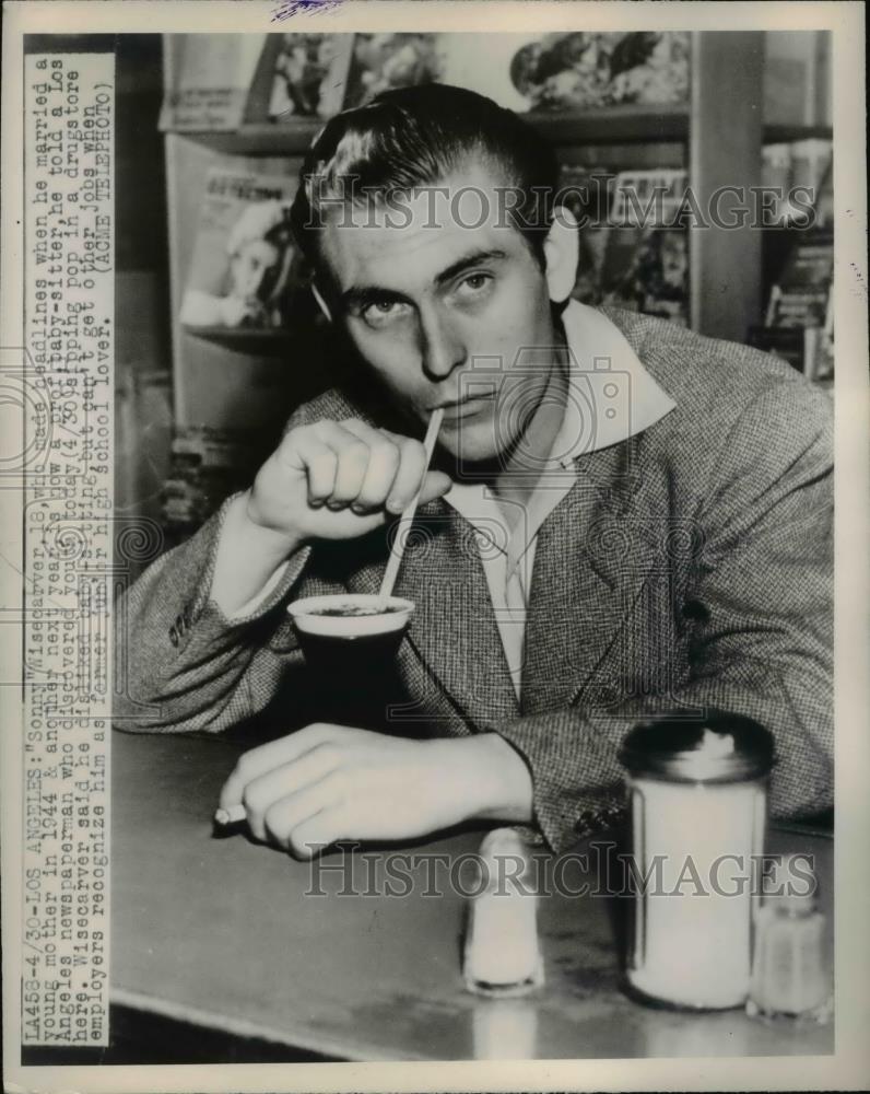 1948 Press Photo Sonny Wisecarver, professional baby sitter - Historic Images