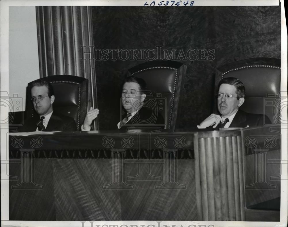 1940 Press Photo David O Lloyd,Robert M LaFollette&amp;Henry H Fowler,Senate Session - Historic Images