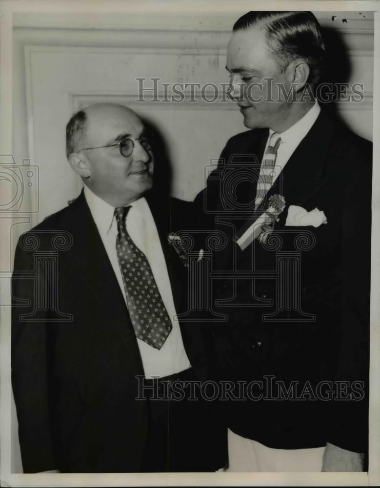 1936 Press Photo I.D. Beasley and Joe C. Carr of Young Democratic Clubs - Historic Images