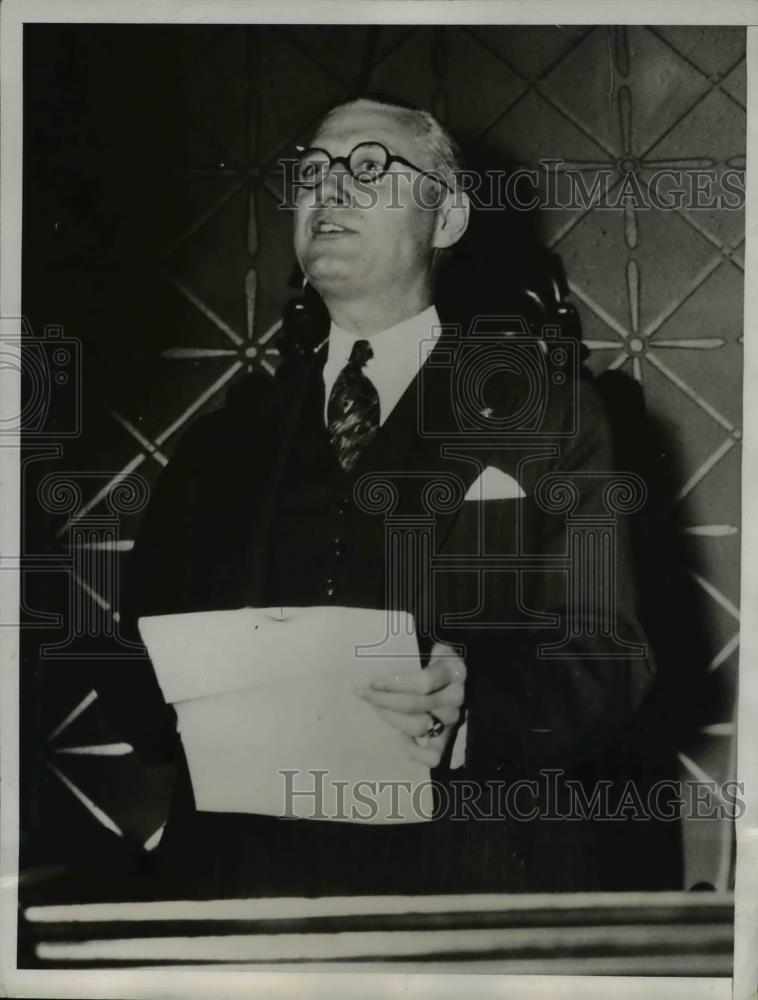 1935 Press Photo Gov. Martin L. Davey Lashes back at his Critics - Historic Images