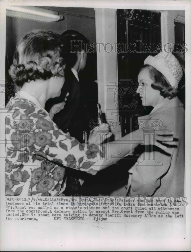 1964 Press Photo Mrs. Eva Grant Called as State&#39;s Witness - Historic Images