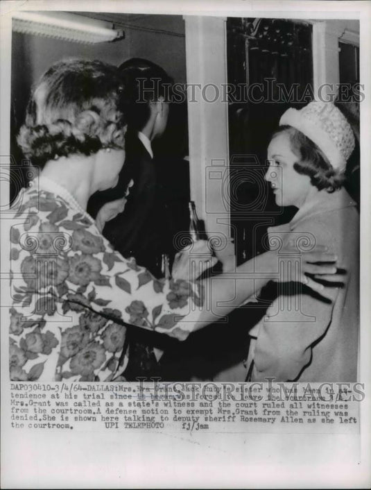 1964 Press Photo Mrs. Eva Grant Called as State's Witness - Historic Images