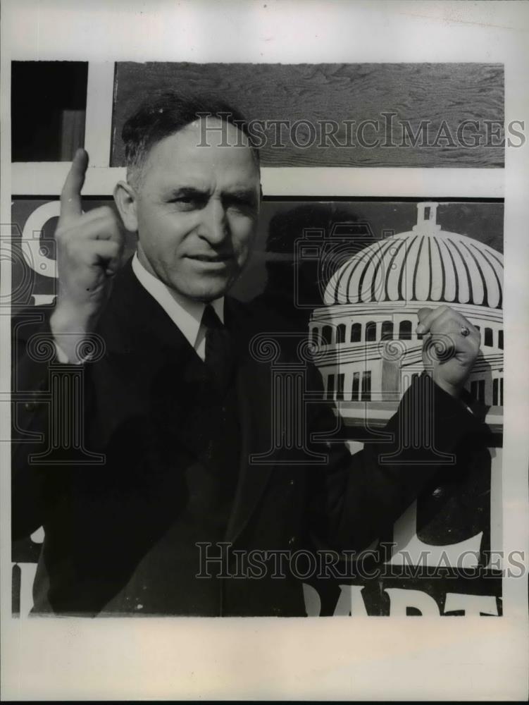 1938 Press Photo Reverend Reginald B Naugle Campaigning for Senate - Historic Images
