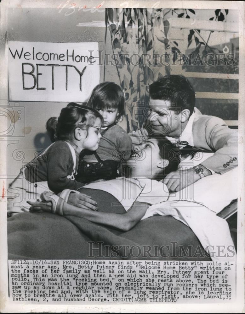 1951 Press Photo After being stricken with polio, Betty Putney is home - Historic Images