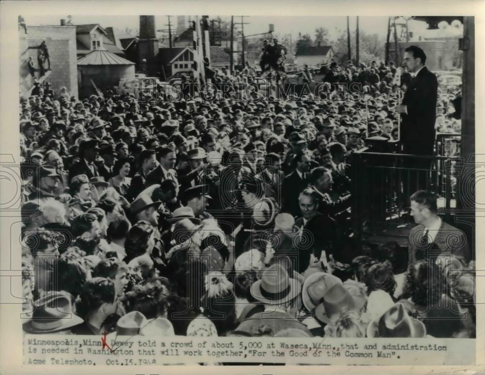 1948 Press Photo Minneapolis, Minn Dewy Told Crowd that Administration is needed - Historic Images