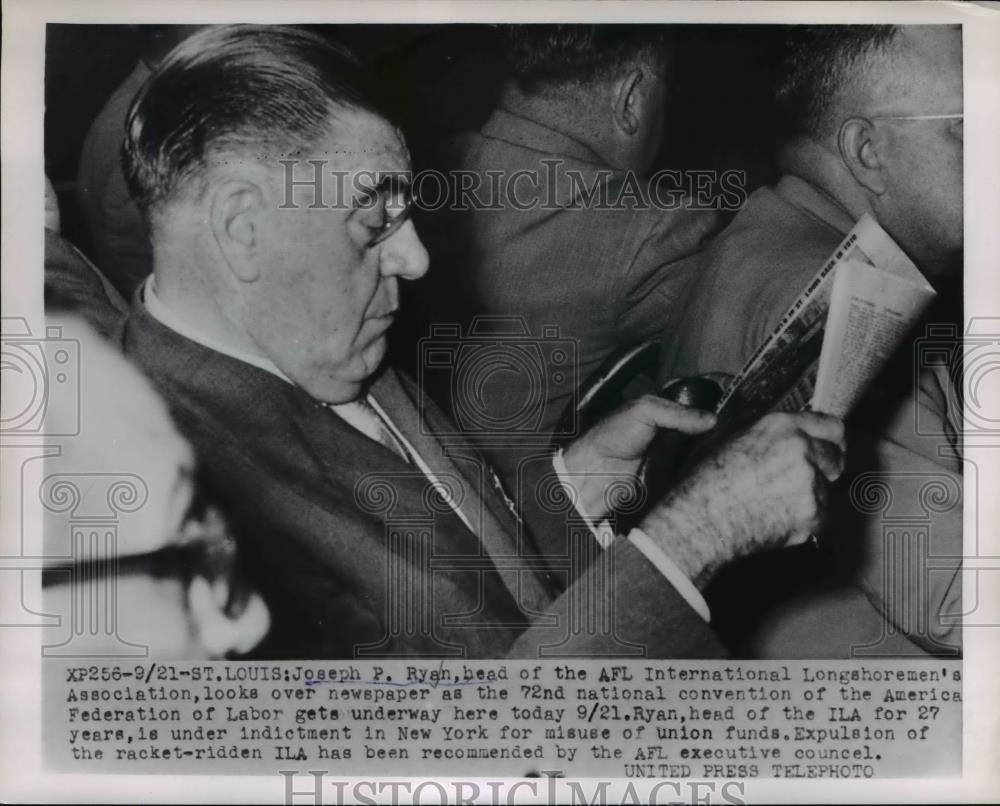 1953 Press Photo Joseph P. Ryan at National Convention of the America Federation - Historic Images