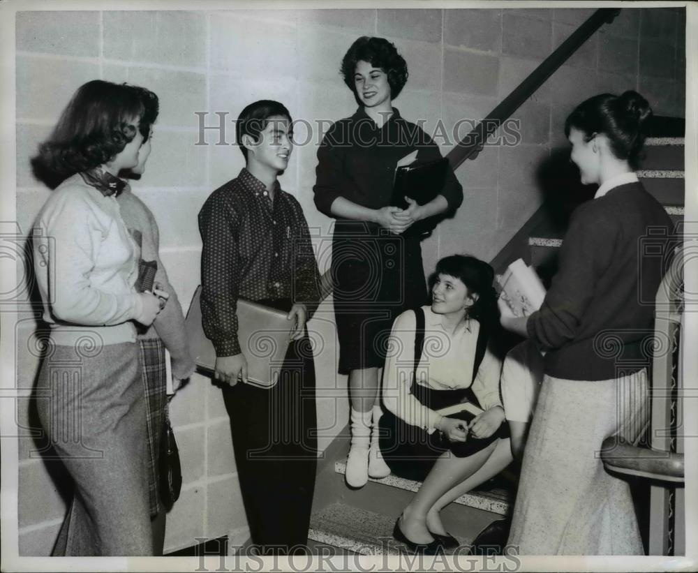 1959 Press Photo Foreign exchange Hiboharu Koike South Senior High School - Historic Images