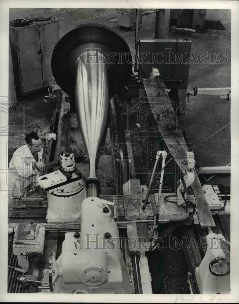 Press Photo Aluminum Hypersonic Wind Tunnel Mandrel Manufactured - Historic Images