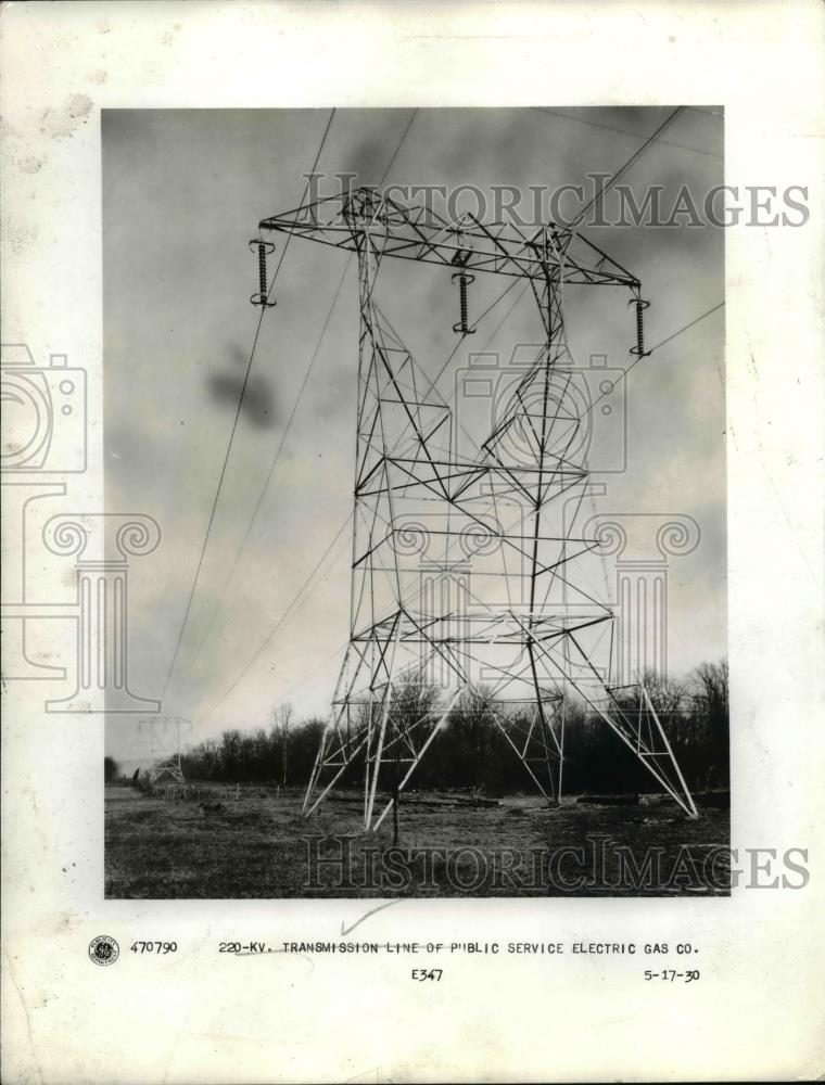 1934 Press Photo Transmission Tower for Electric Current - Historic Images