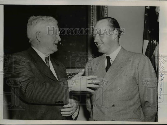 1939 Press Photo Crown Prince Olav of Norway & Vice President John Garner - Historic Images
