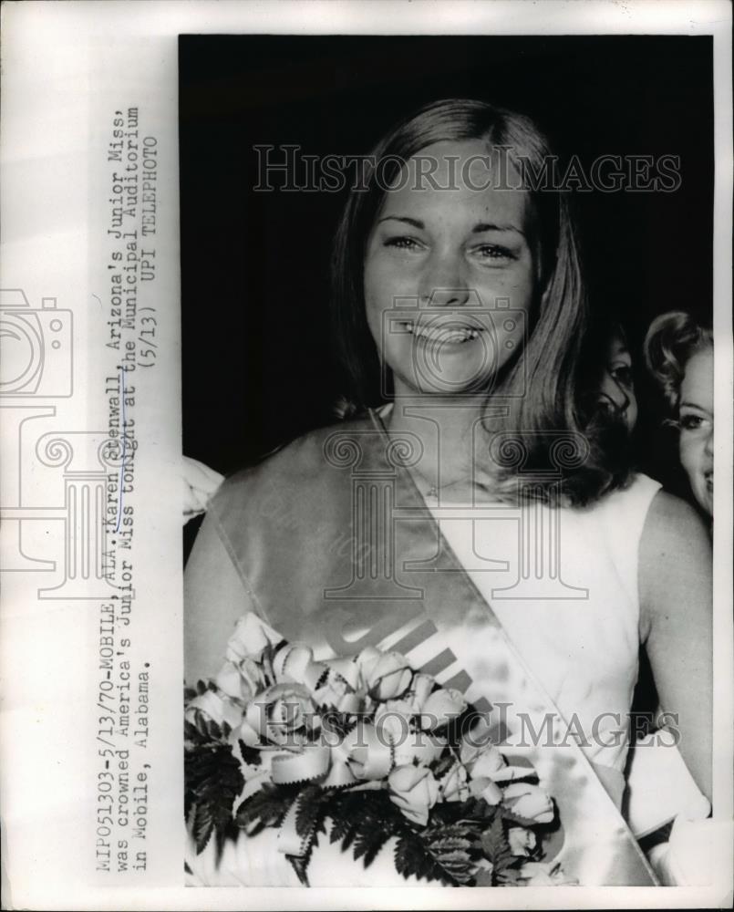 1970 Press Photo of Karen Stenwall. Arizona&#39;s Jr Miss - Historic Images