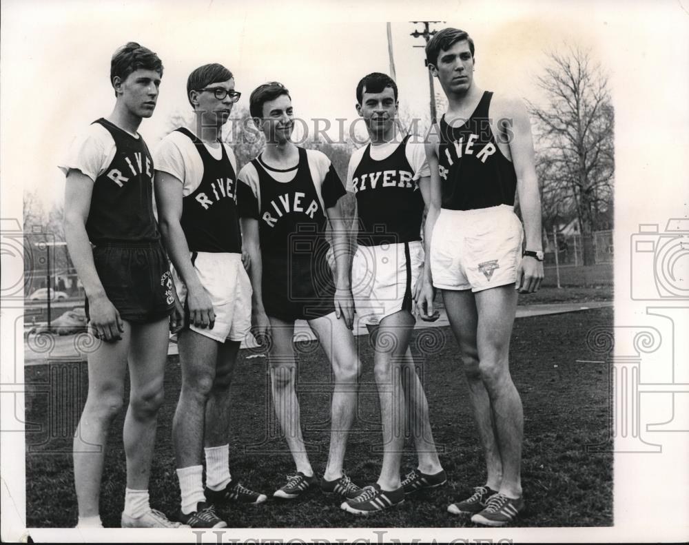 1966 Press Photo Rocky River High School Track Team, Ohio - Historic Images