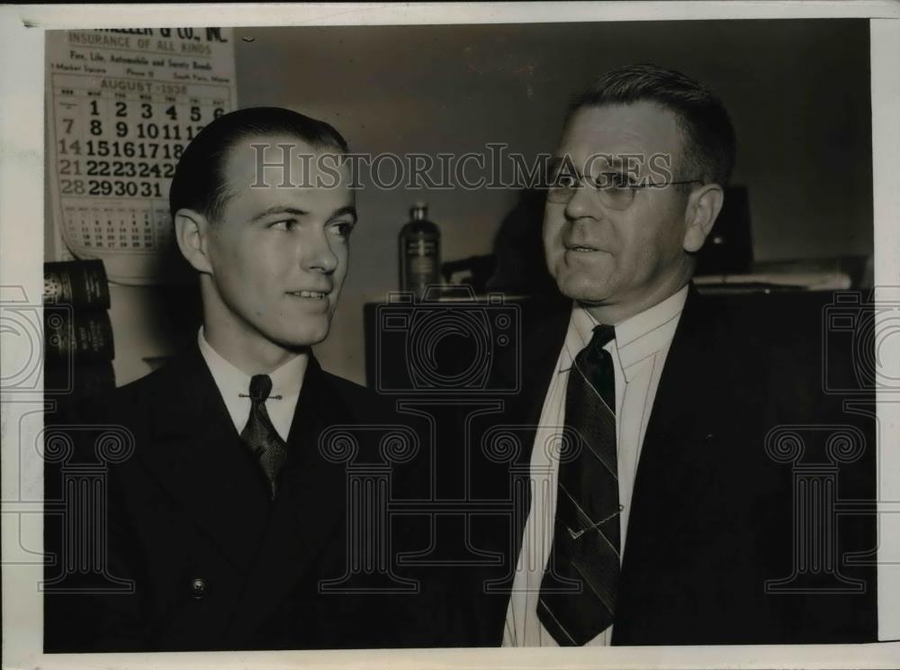 1938 Press Photo Paul Dwyer and Sheriff Fernando Francis at Trial - Historic Images