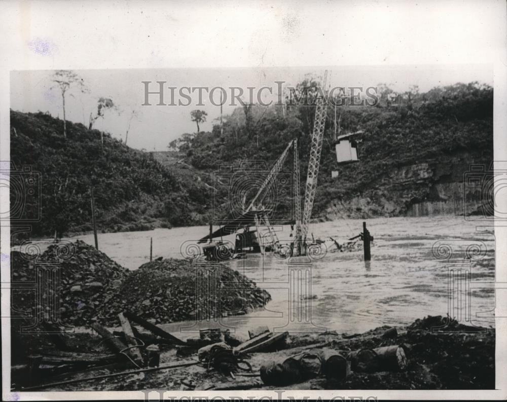 1932 Press Photo Madden Dam on Chargres River flooding - Historic Images