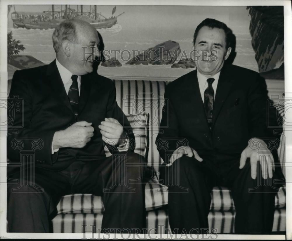 1967 Press Photo Secretary of State Dean Rusk &amp; Soviet Foreign Minister Gromyko - Historic Images