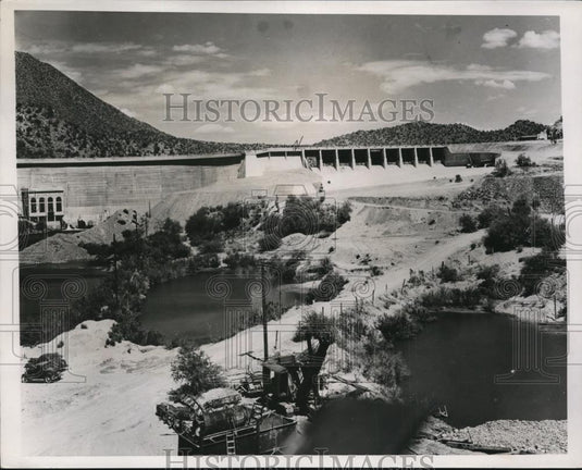 1937 Press Photo Stewart Mt Dam on Salt River in Arizona - Historic Images