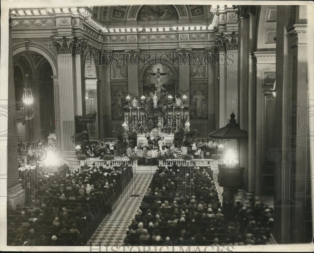 1929 Press Photo Rev Dr Gerald O&#39;Hara, Cardianl Dougherty in Philadelphia Pa - Historic Images