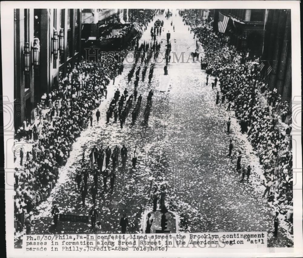 1949 Press Photo Confetti Lined Streets in Brooklyn - Historic Images