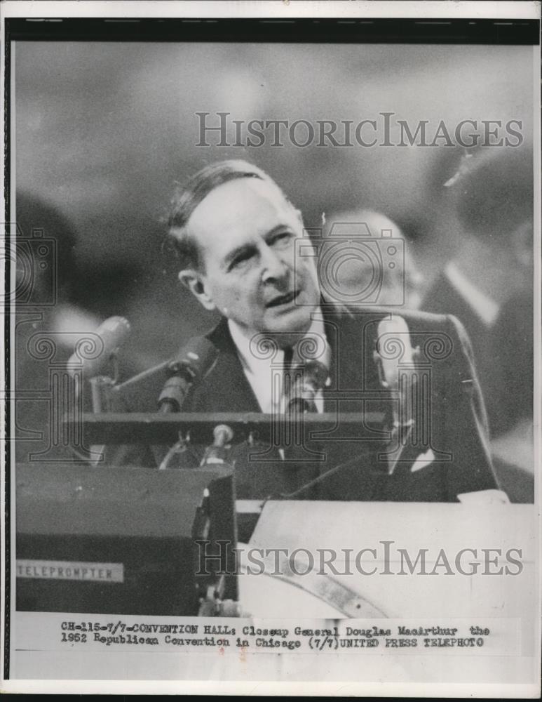 1952 Press Photo General Douglas Mac Arthur ar Republican Convention - nee30609 - Historic Images