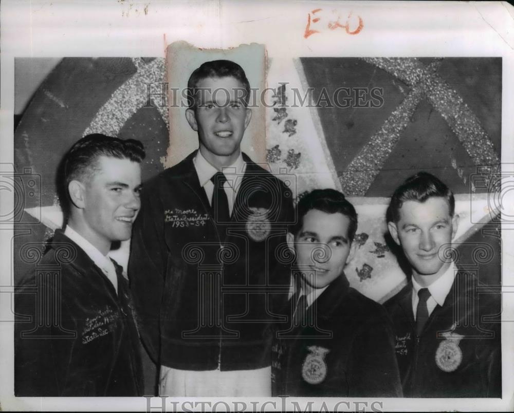 1955 Press Photo Joe Moore named Star Farmer of America - nee30235 - Historic Images