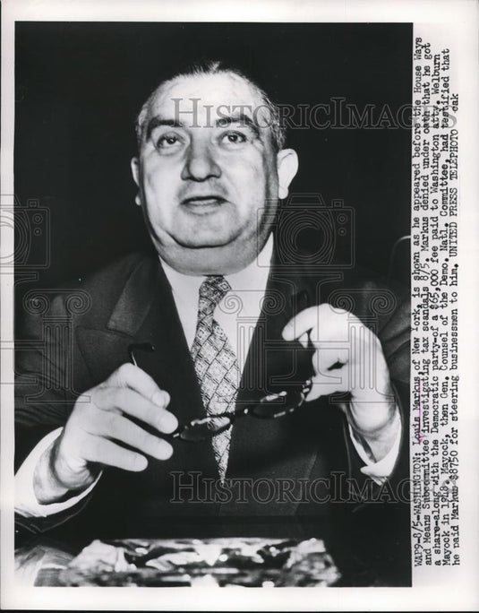 1953 Press Photo Louis Markus of New York Appearing at House Ways & Means Commit - Historic Images