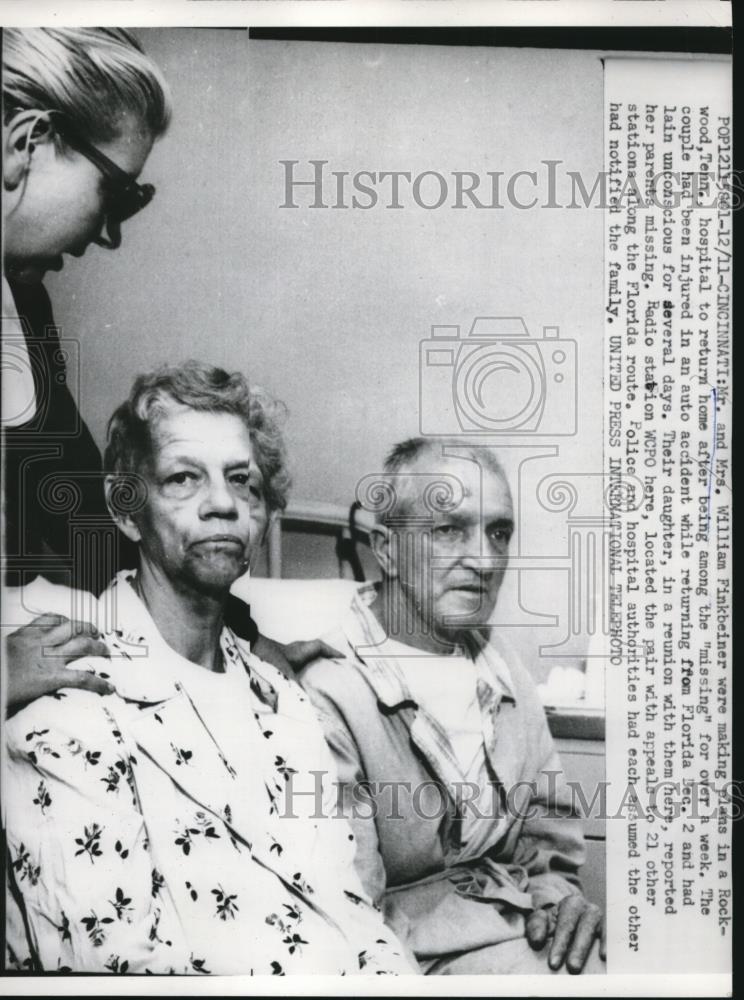 1958 Press Photo William Finkbeiner &amp; Wife, Car Accident Victims, Cincinnati - Historic Images