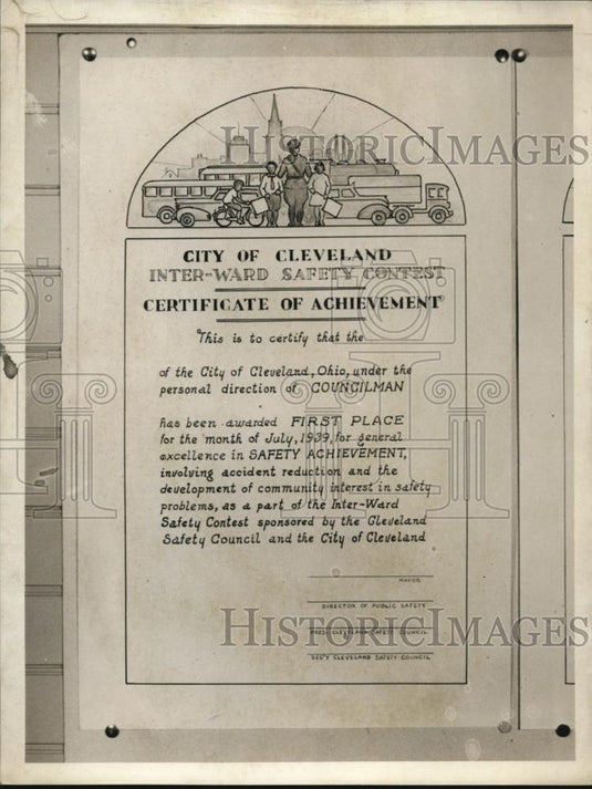 1939 Press Photo City of Cleveland, Inter-Ward Safety Achievement contest, Ohio - Historic Images