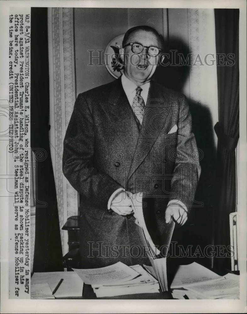 1952 Press Photo Washington Charles E Wilson - nee23723 - Historic Images