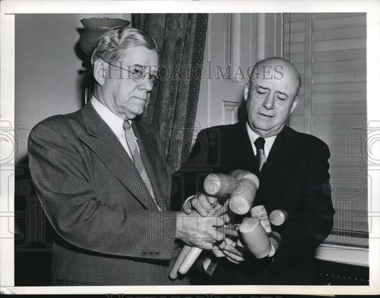 1943 Press Photo House Speakers San Rayburn & Arthur E Cook Supervising Engineer - Historic Images
