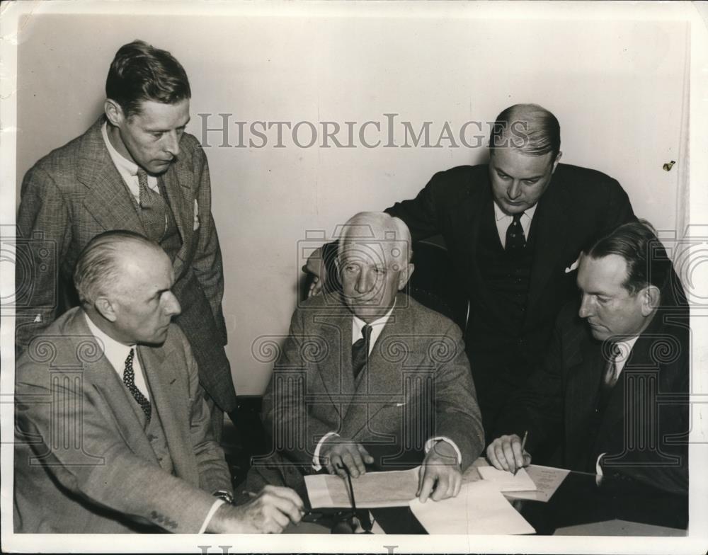 1937 Press Photo Dr. Stanley Hornbeck, Norman Davis, and J. Pierrepont Moffat - Historic Images