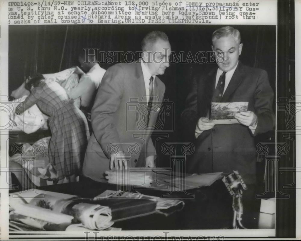 1957 Press Photo Irving Fishman testifies about Communist Propaganda in the U.S - Historic Images