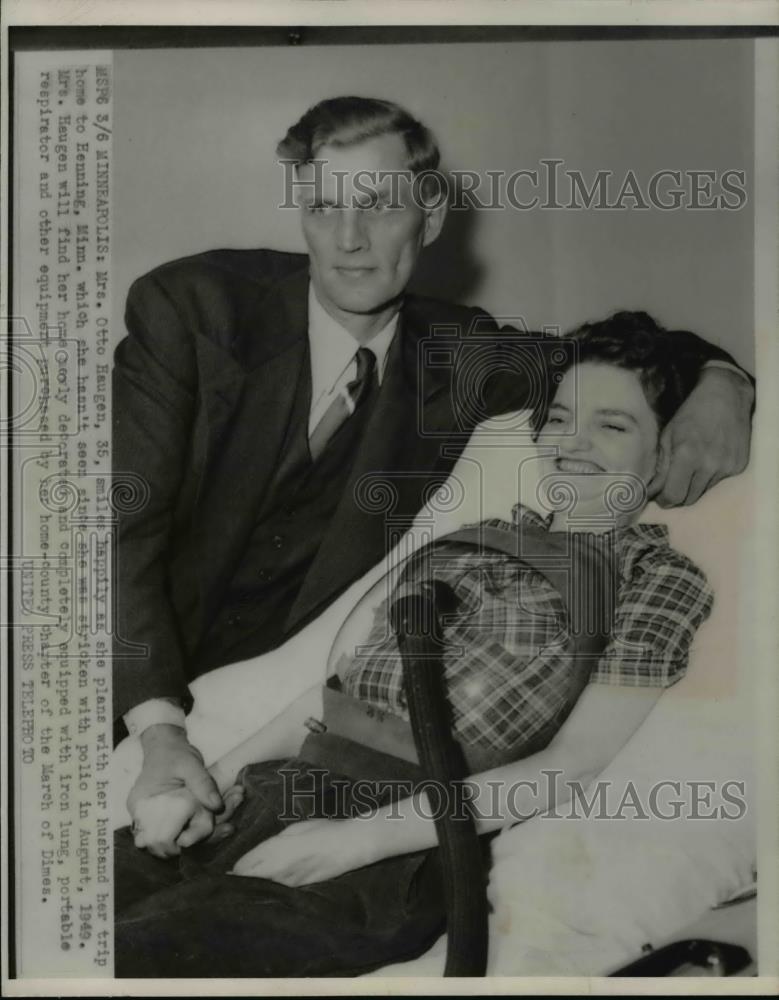 1952 Press Photo Mrs. Otto Haugen with her husband - nee29570 - Historic Images