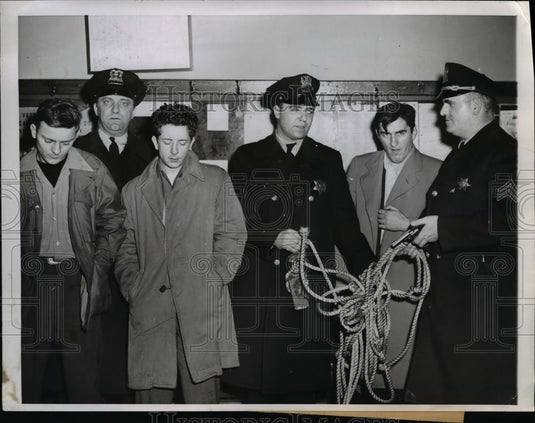 1947 Press Photo Inmates William Rezak, James O'Leary, Richard Zirngibl Arrested - Historic Images
