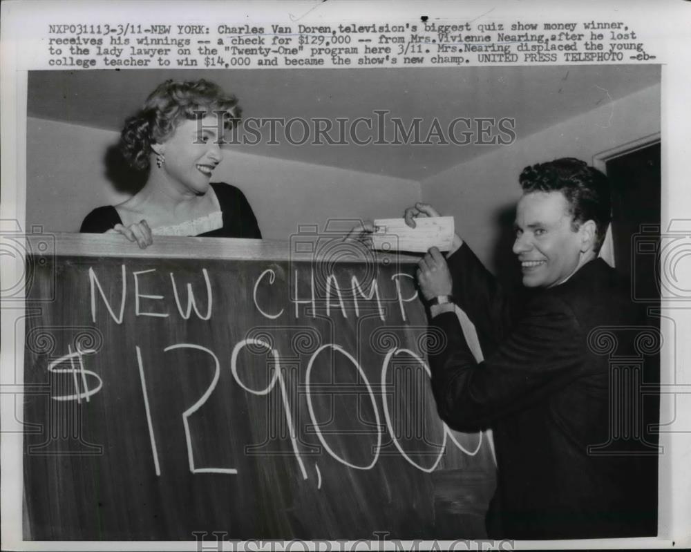 1957 Press Photo Charles van Doren, TV&#39;s biggest quiz show money winner - Historic Images