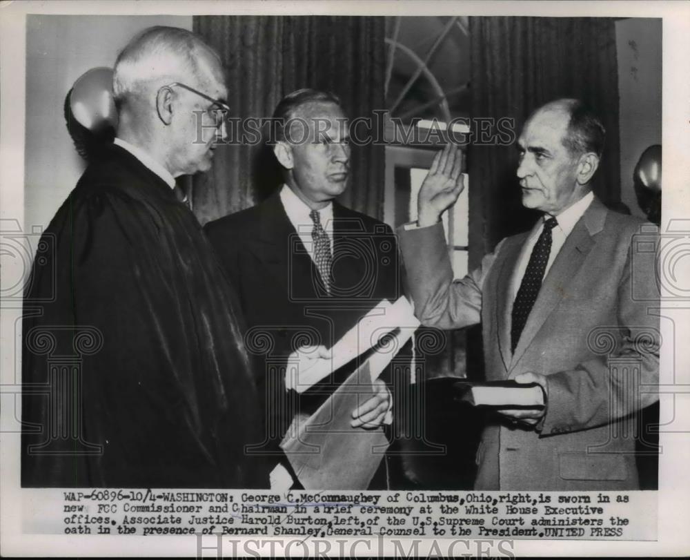1954 Press Photo George C. McConnaughey sworn in as FCC Comissioner - nee25906 - Historic Images