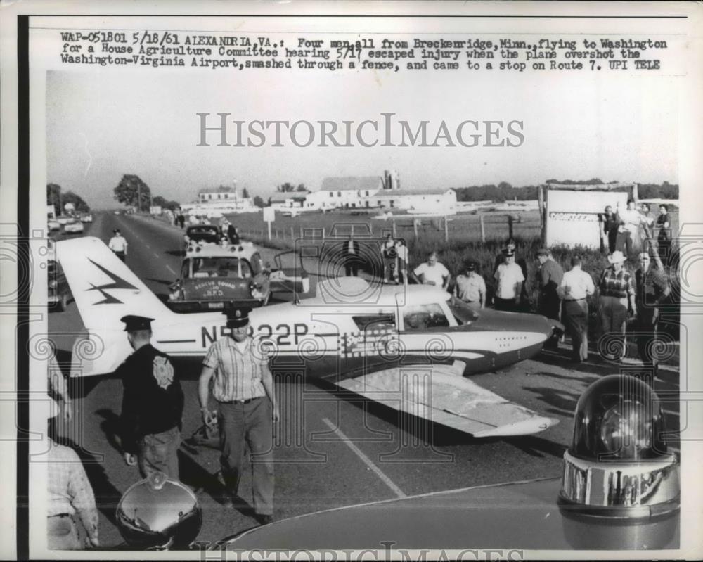 1961 Press Photo 4 Men Flying Breckenridge Mn To Washington For Agriculture Meet - Historic Images