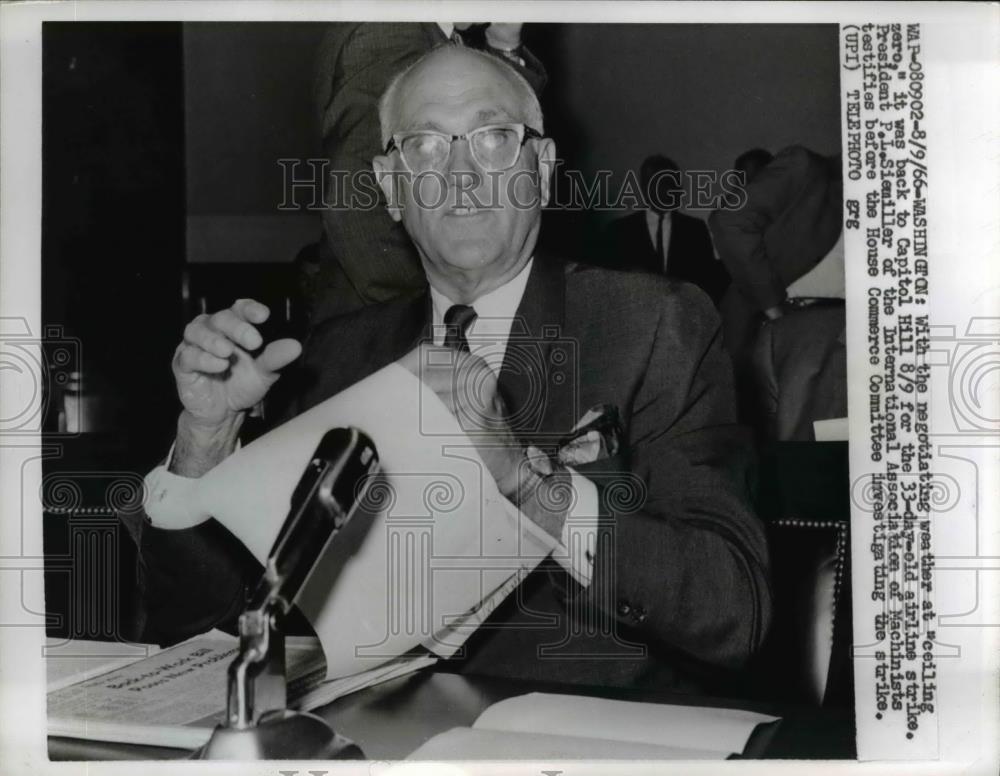 1966 Press Photo President International Association of Machinists Siemiller - Historic Images