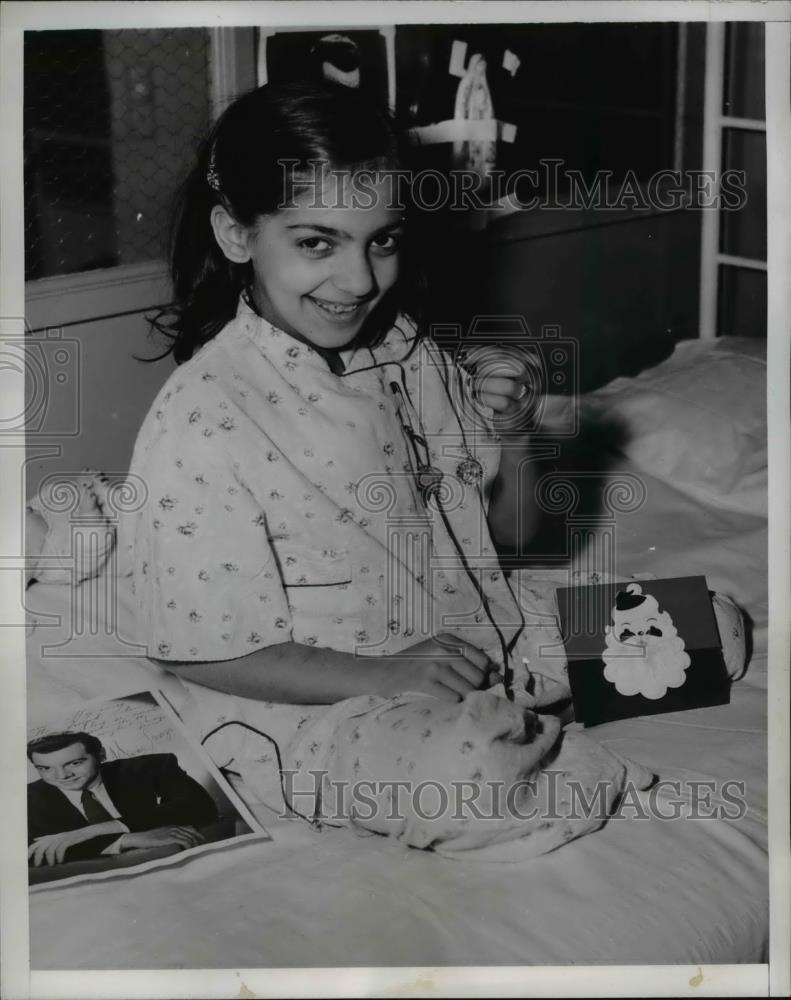 1951 Press Photo Girl Raphaela Fasano, Hodgkins Disease Patient, New Jersey - Historic Images