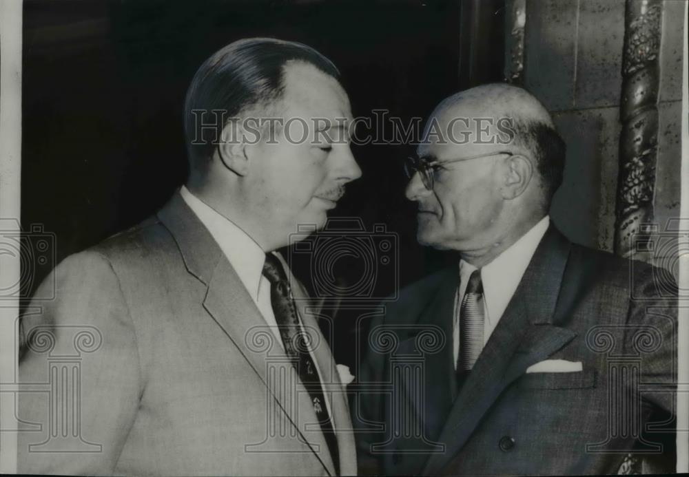 1954 Press Photo Michael V. DiSalle, Colonel Jacob M. Arvey - Historic Images