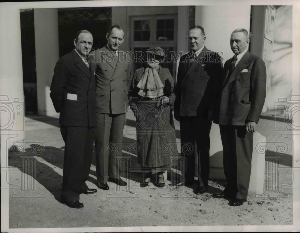 1935 Press Photo Erle Cocke, Senator Russell, Mrs. George, Edgar Dunlap - Historic Images