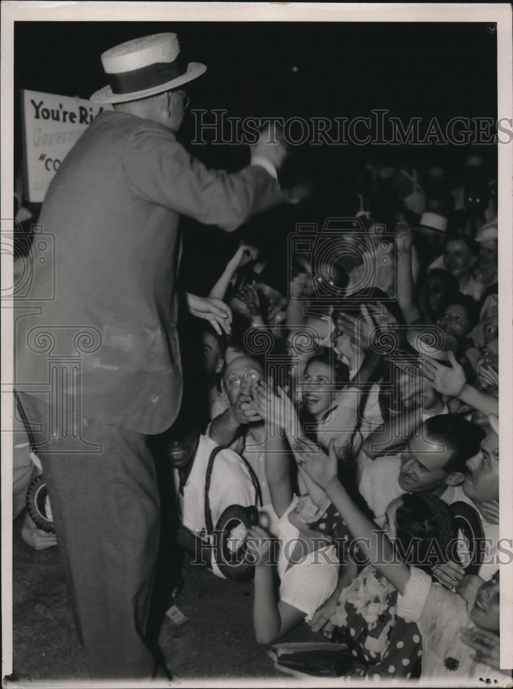 1936 Press Photo Governor Alfred M Landon Campaigns in Kansas City Missouri - Historic Images