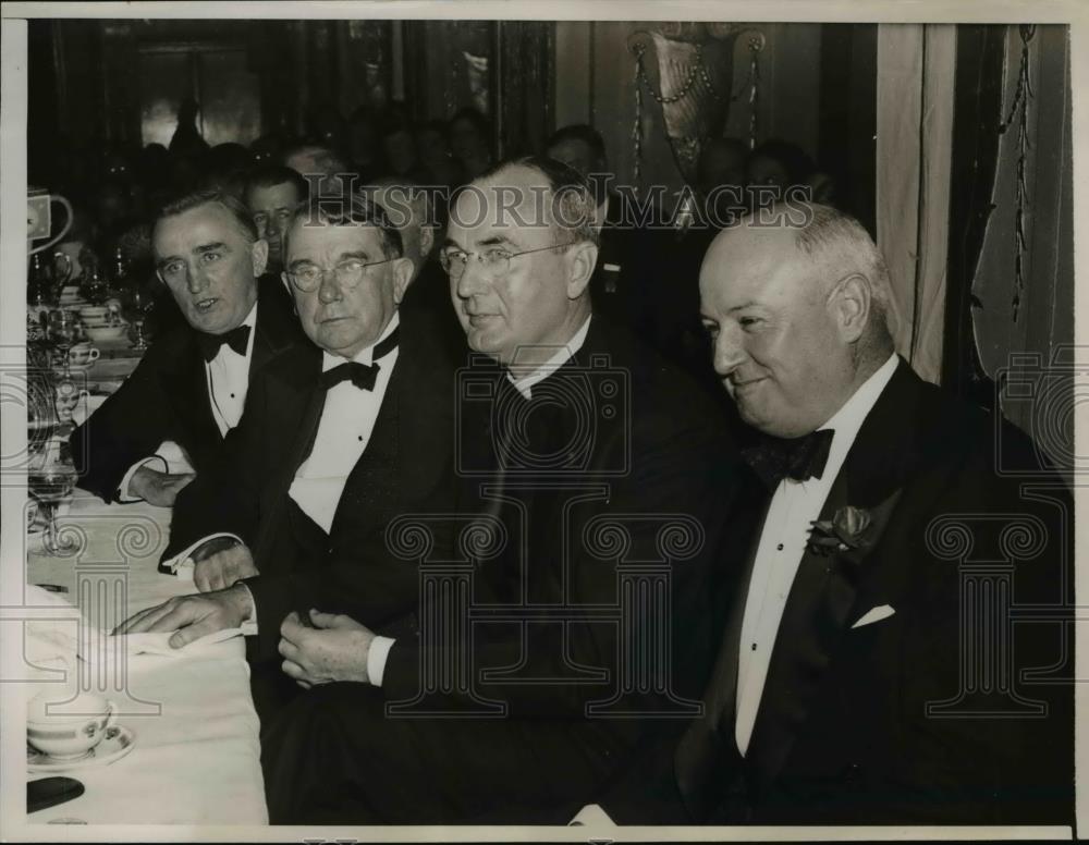 1939 Press Photo Sen. O'Mahoney, Sen, McKellear, Rev. A. O'Leary, James Farley - Historic Images