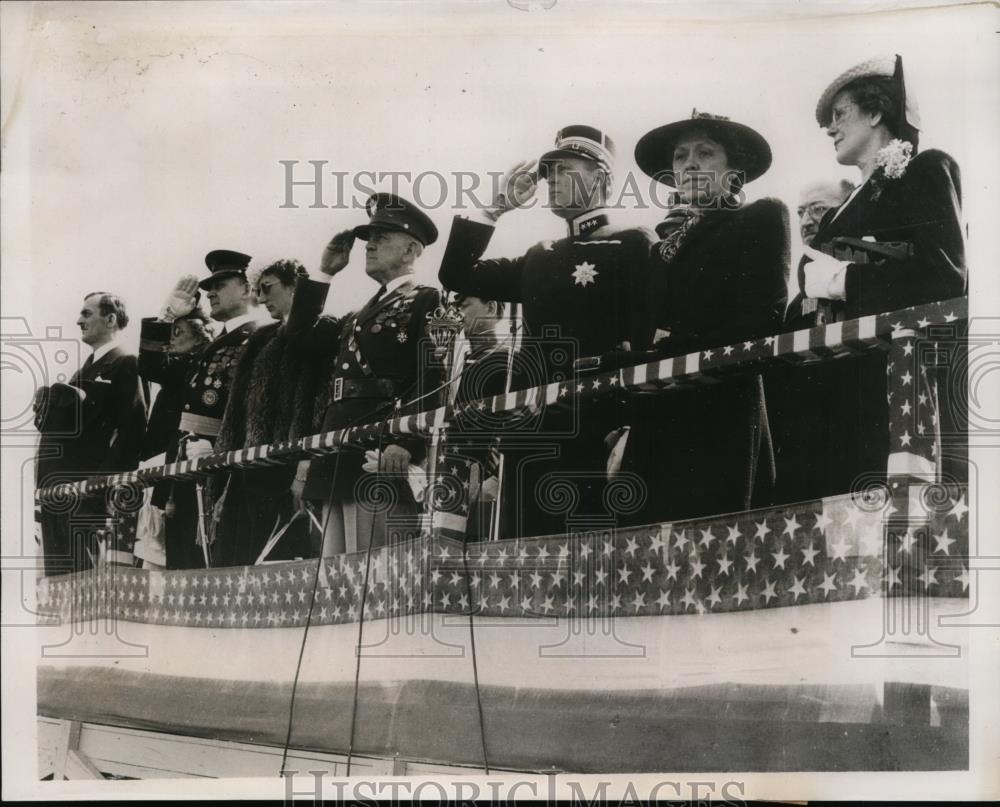 1939 Press Photo Ft Lewis Wash Gov CMartin, Maj Gen A Rowley,Princess Martha - Historic Images