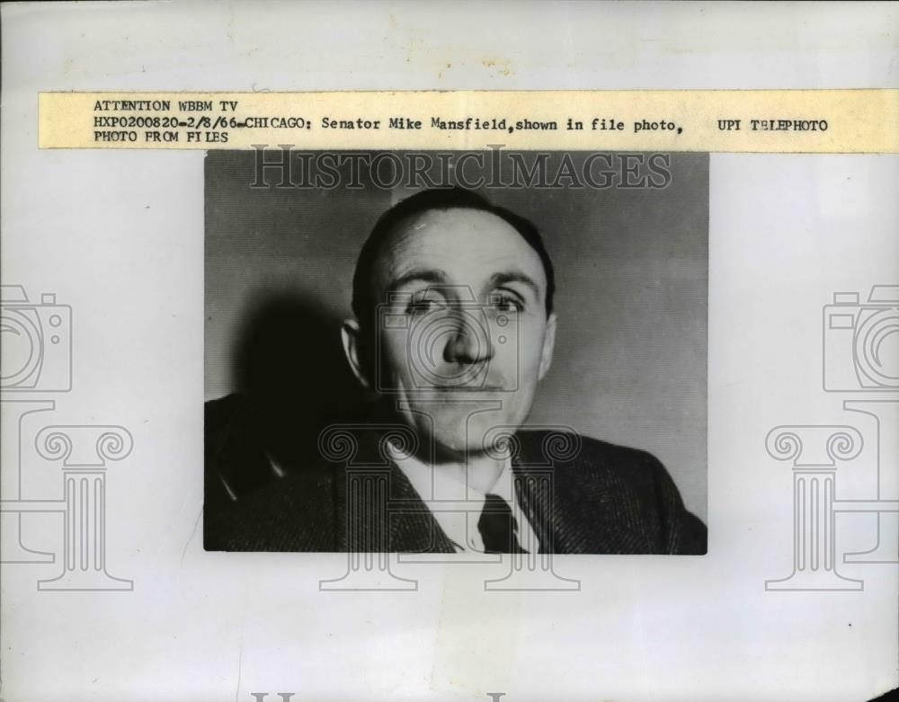 1966 Press Photo Senator Mike Mansfield - Historic Images