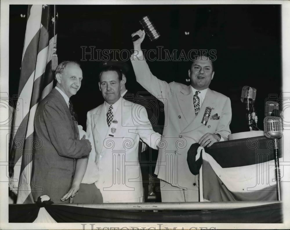 1944 Press Photo Senator Jackson of IN with Gov Schricker and Gov O&#39;Conor in IL - Historic Images