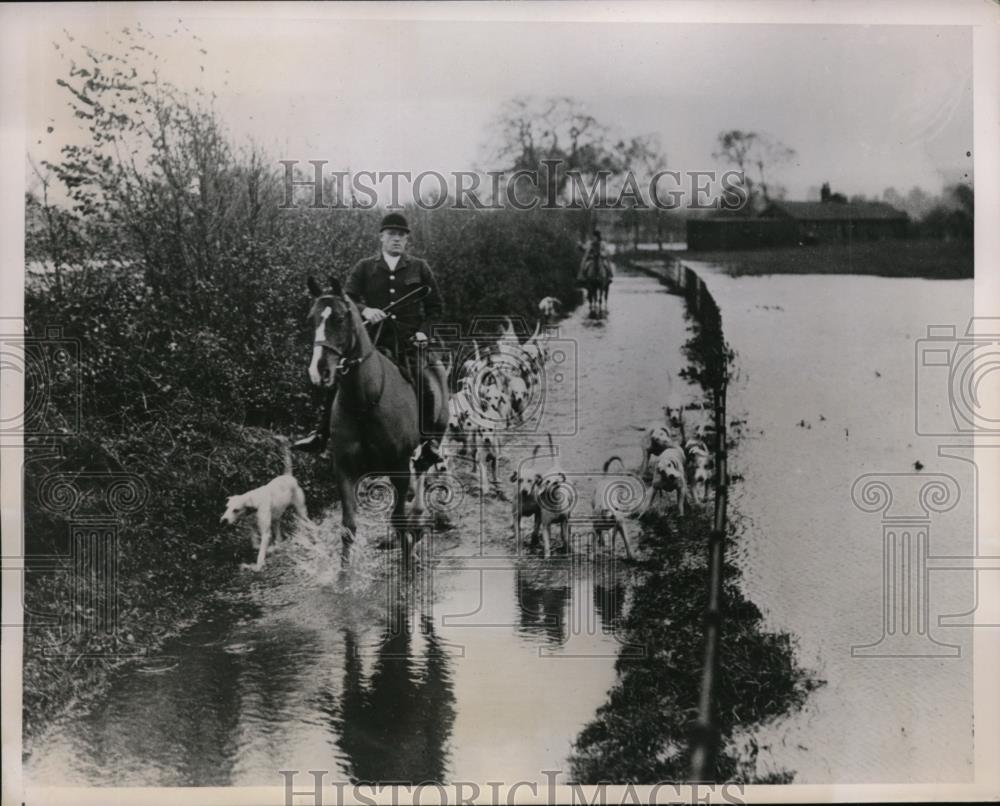 1935 Press Photo Taunton Vale harriers fox hunt in Somerset England - Historic Images