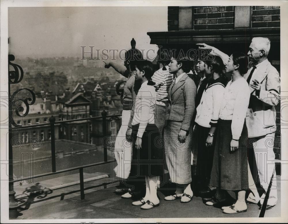 1934 Press Photo Japanese girl athletes at Olympiad in London - Historic Images